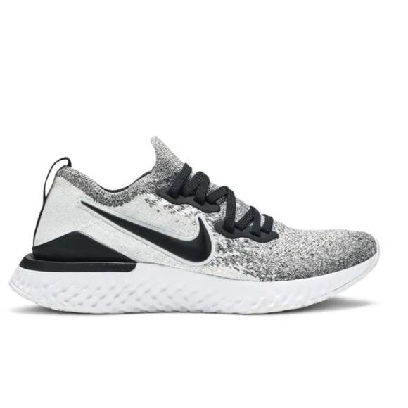 Nike Epic React Flyknit 2 White Black Oreo Women’s Running Sneaker Shoes - Picture 1 of 3